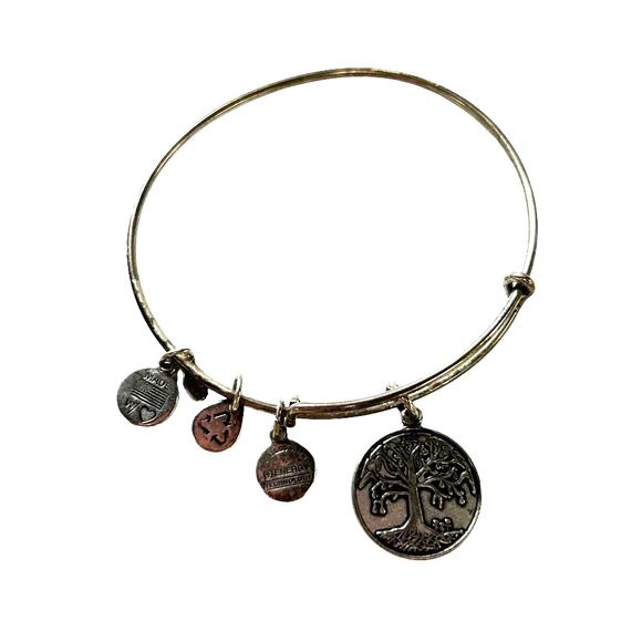 Alex and Ani 2013 Silver Tree of Life Charm Bangle Bracelet AS IS - Picture 1 of 3